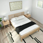 Letto matrimoniale moderno Plank and Beam con testiera a doghe