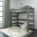 Letto a soppalco alto per bambini Driftwood / Barnwood Brown Farmhouse – Per 1 bambino