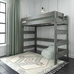 Letto a soppalco alto per bambini Driftwood / Barnwood Brown Farmhouse – Per 1 bambino
