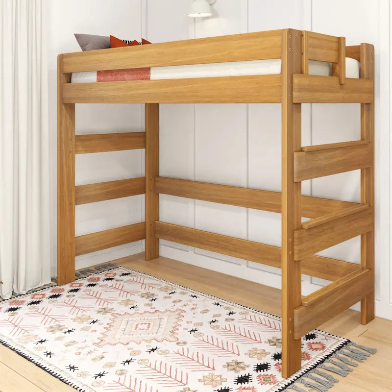 Letto a soppalco alto per bambini Driftwood / Barnwood Brown Farmhouse – Per 1 bambino
