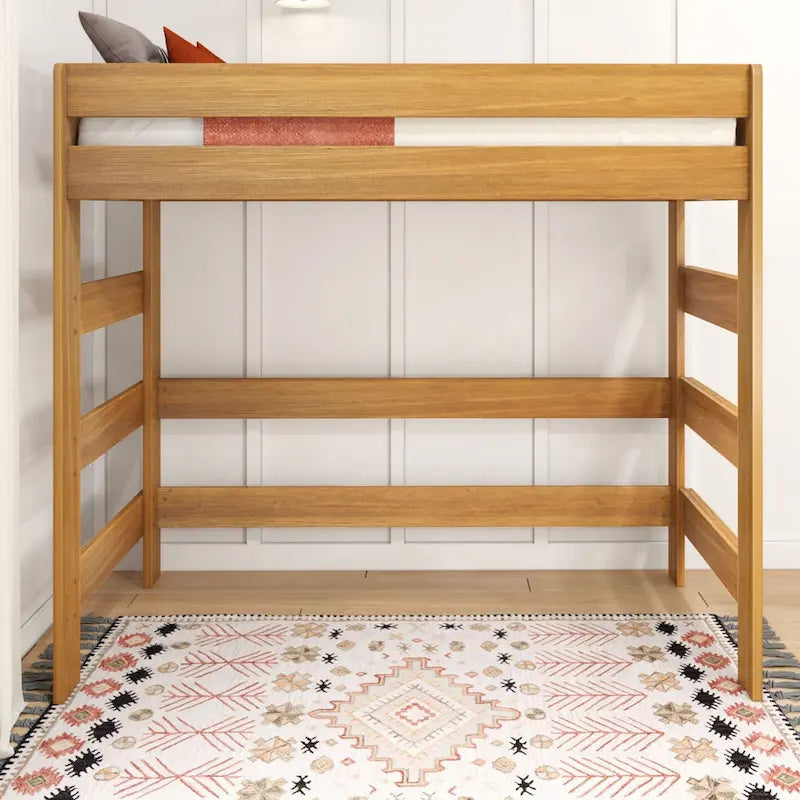 Letto a soppalco alto per bambini Driftwood / Barnwood Brown Farmhouse – Per 1 bambino