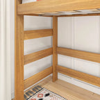 Letto a soppalco alto per bambini Driftwood / Barnwood Brown Farmhouse – Per 1 bambino