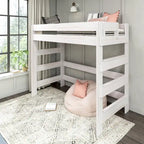 Letto a soppalco alto per bambini Driftwood / Barnwood Brown Farmhouse – Per 1 bambino