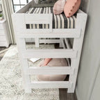 Letto a soppalco alto per bambini Driftwood / Barnwood Brown Farmhouse – Per 1 bambino