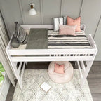 Letto a soppalco alto per bambini Driftwood / Barnwood Brown Farmhouse – Per 1 bambino