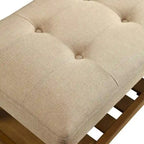 Panca imbottita beige e rovere – Capitonnè, Seduta singola