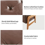 Panca contenitore imbottita, seduta trapuntata, gambe in legno massello – Tan / Marrone / Nero / Avorio / Turchese / Cioccolato / Grigio / Tortora, 1 posto