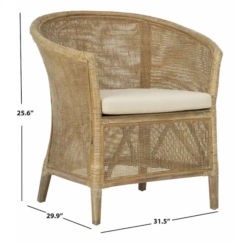 SAFAVIEH Poltrona in Rattan Basilina Lavata - 31.5 x 29.9 x 25.6 - 30Lx26Px32A