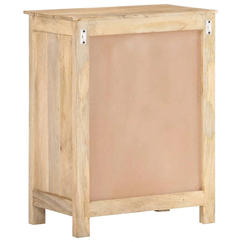 Credenza a 2 ante marrone, in legno massello di mango, 60x35x75 cm