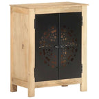 Credenza a 2 ante marrone, in legno massello di mango, 60x35x75 cm