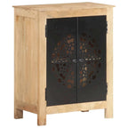 Credenza a 2 ante marrone, in legno massello di mango, 60x35x75 cm