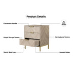Comodino a 3 cassetti in Rovere Spina di Pesce, Singolo