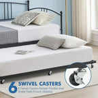 Letto da giorno gemello in metallo rosa/bianco/nero con letto estraibile, per 2 persone