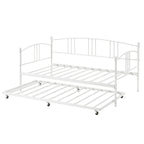 Letto da giorno gemello in metallo rosa/bianco/nero con letto estraibile, per 2 persone