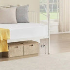 Letto da giorno gemello in metallo rosa/bianco/nero con letto estraibile, per 2 persone