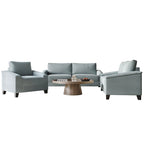Set da salotto CraftPorch a 3 pezzi in lino imbottito, stile semplice