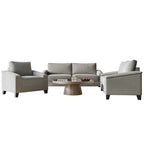 Set da salotto CraftPorch a 3 pezzi in lino imbottito, stile semplice