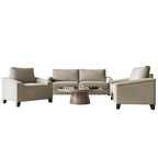 Set da salotto CraftPorch a 3 pezzi in lino imbottito, stile semplice