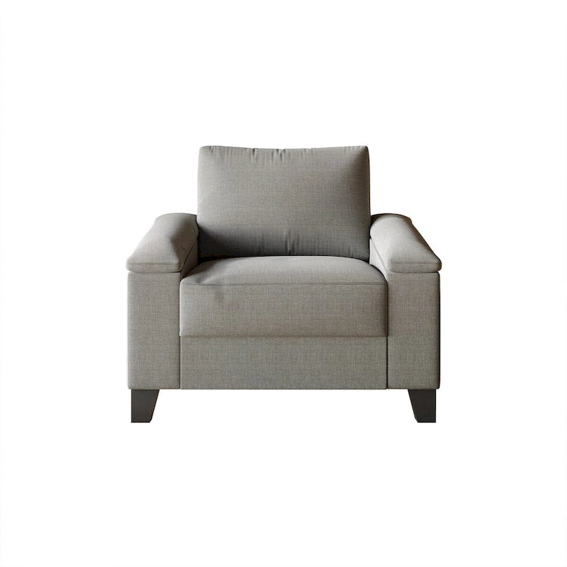 Set da salotto CraftPorch a 3 pezzi in lino imbottito, stile semplice