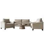 Set da salotto CraftPorch a 3 pezzi in lino imbottito, stile semplice