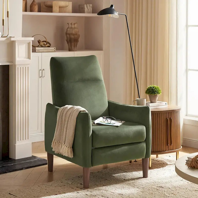 Poltrona Reclinabile Push-Back, Tortora / Marrone Pecan / Verde Oliva, Posto Singolo