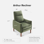 Poltrona Reclinabile Push-Back, Tortora / Marrone Pecan / Verde Oliva, Posto Singolo