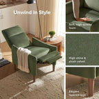 Poltrona Reclinabile Push-Back, Tortora / Marrone Pecan / Verde Oliva, Posto Singolo