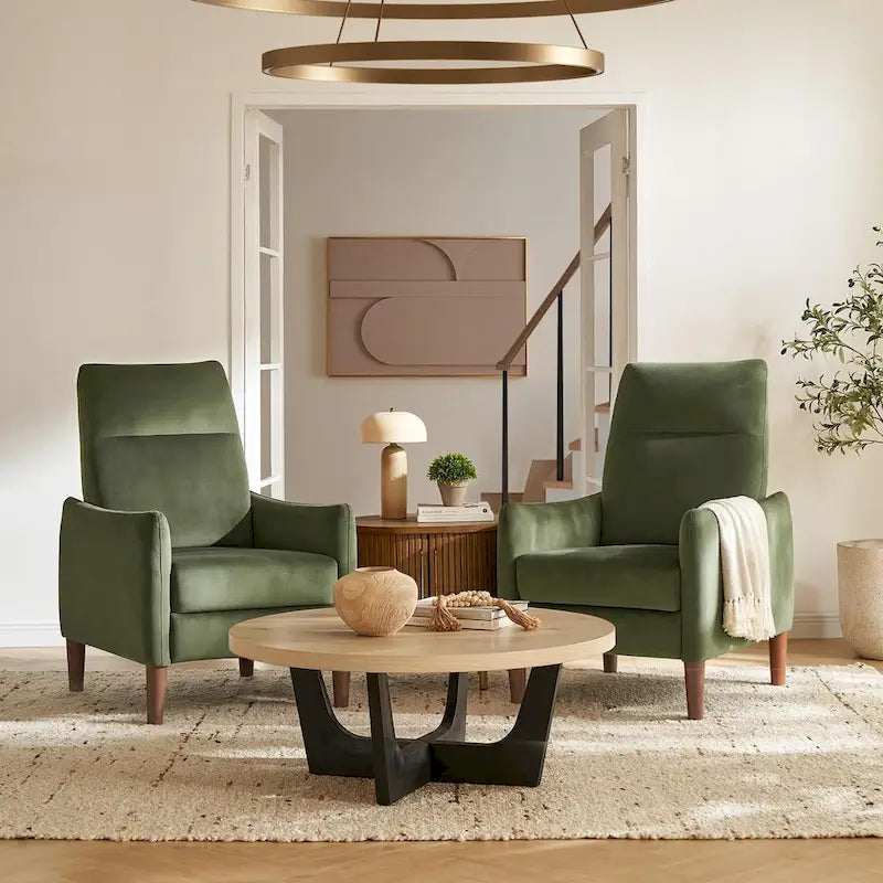 Poltrona Reclinabile Push-Back, Tortora / Marrone Pecan / Verde Oliva, Posto Singolo