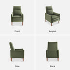 Poltrona Reclinabile Push-Back, Tortora / Marrone Pecan / Verde Oliva, Posto Singolo