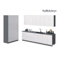 Set di mobili da cucina base bianchi lucidi, larghezza 3 metri, 1 cucina