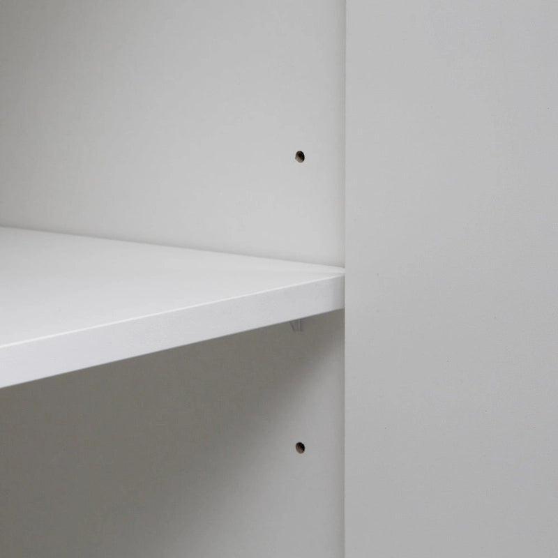 Credenza/Mobile Buffet Scanalato Bianco/Nero, Mobile Contenitore a 2 Ante, Montaggio da 1 Persona