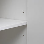Credenza/Mobile Buffet Scanalato Bianco/Nero, Mobile Contenitore a 2 Ante, Montaggio da 1 Persona