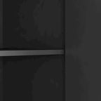 Credenza/Mobile Buffet Scanalato Bianco/Nero, Mobile Contenitore a 2 Ante, Montaggio da 1 Persona
