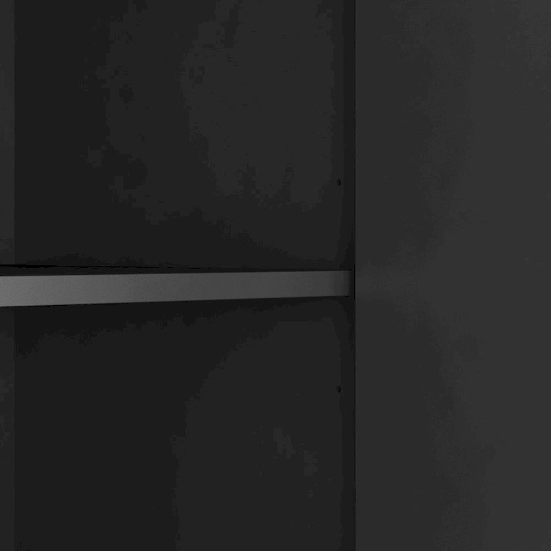 Credenza/Mobile Buffet Scanalato Bianco/Nero, Mobile Contenitore a 2 Ante, Montaggio da 1 Persona