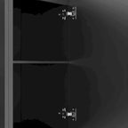 Credenza/Mobile Buffet Scanalato Bianco/Nero, Mobile Contenitore a 2 Ante, Montaggio da 1 Persona