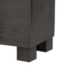 Credenza in legno color tortora/blu navy/nero, ripiani regolabili e maniglie dorate