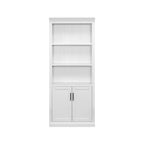 Libreria bassa con ante finitura legno bianco, singola, completamente assemblata