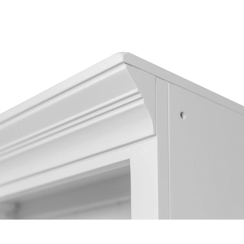 Libreria bassa con ante finitura legno bianco, singola, completamente assemblata