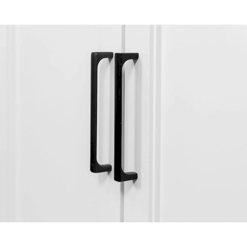 Libreria bassa con ante finitura legno bianco, singola, completamente assemblata