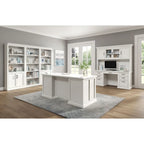 Libreria bassa con ante finitura legno bianco, singola, completamente assemblata