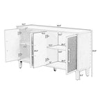 Credenza con ante in lino beige/nero, 2 opzioni di colore, utilizzo singolo