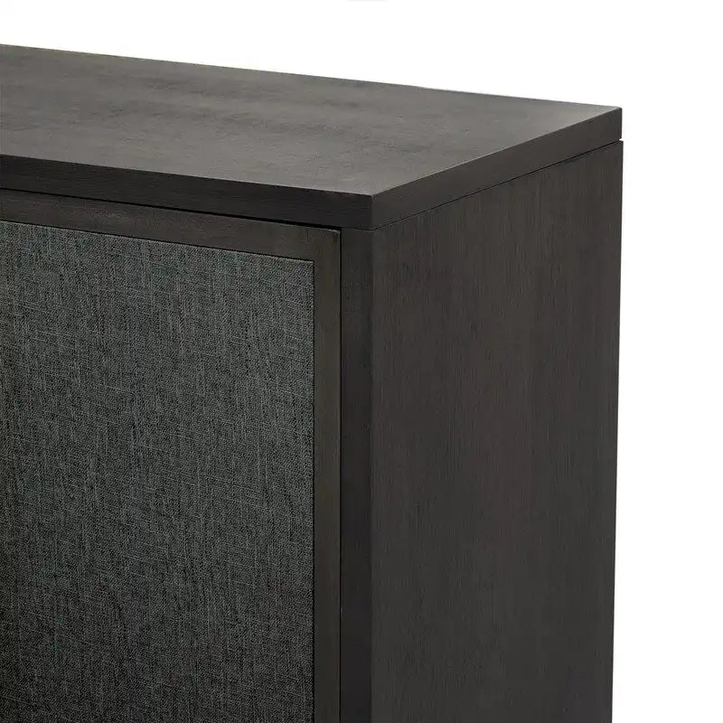 Credenza con ante in lino beige/nero, 2 opzioni di colore, utilizzo singolo