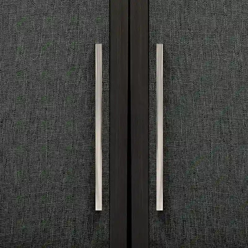 Credenza con ante in lino beige/nero, 2 opzioni di colore, utilizzo singolo