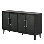 Credenza con ante in lino beige/nero, 2 opzioni di colore, utilizzo singolo