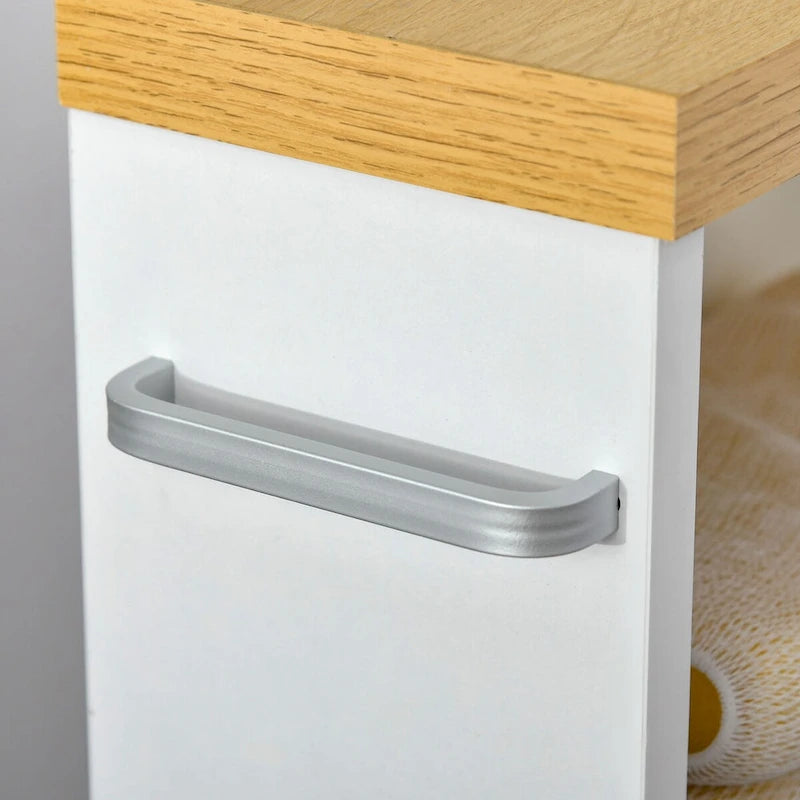 Carrello Portaoggetti Slim da Bagno su Ruote, Bianco, a 3 Ripiani, per Uso Singolo