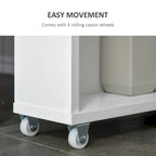 Carrello Portaoggetti Slim da Bagno su Ruote, Bianco, a 3 Ripiani, per Uso Singolo