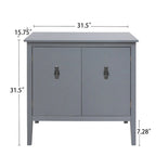 Credenza a 2 ante Nera / Grigia con Scaffali Regolabili, Stile Vintage