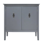 Credenza a 2 ante Nera / Grigia con Scaffali Regolabili, Stile Vintage