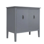 Credenza a 2 ante Nera / Grigia con Scaffali Regolabili, Stile Vintage
