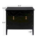 Credenza a 2 ante Nera / Grigia con Scaffali Regolabili, Stile Vintage